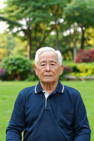 公园中静坐的老人 公园中静坐的老人