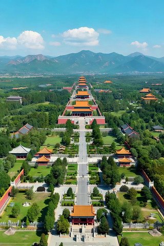 古建筑群全景航拍 古建筑群全景航拍