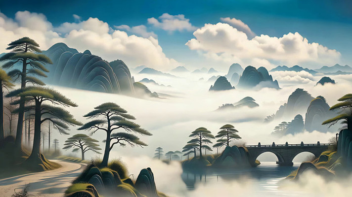 国风山水意境风光 国风山水意境风光