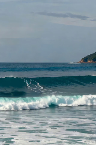 海边翻涌海浪自然景观 海边翻涌海浪自然景观