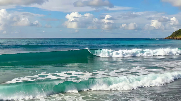 海边海浪翻涌景象 海边海浪翻涌景象