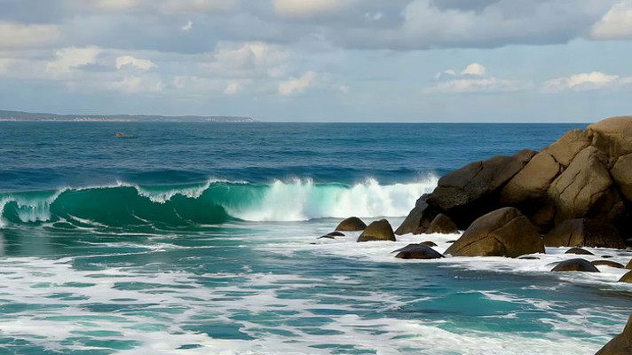 海边海浪拍打礁石场景 海边海浪拍打礁石场景