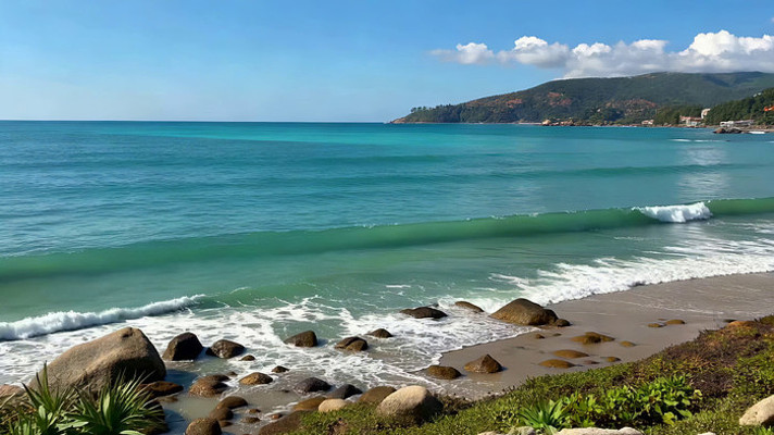 海边海浪拍打礁石景观 海边海浪拍打礁石景观