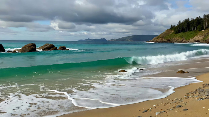 海边海浪拍打沙滩景色 海边海浪拍打沙滩景色