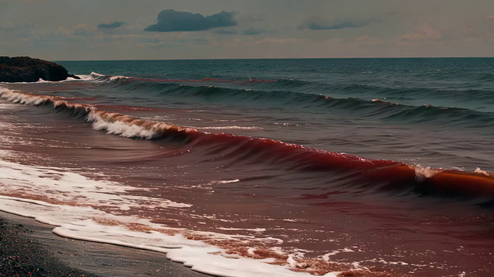 海边海浪拍打沙滩景象 海边海浪拍打沙滩景象