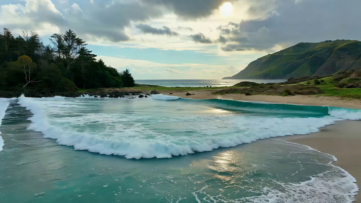 海边海浪沙滩自然风光 海边海浪沙滩自然风光
