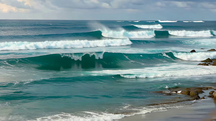 海边海浪涌动全景 海边海浪涌动全景
