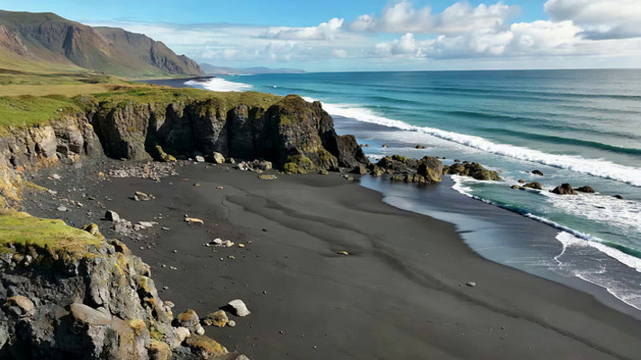 ���ߺ�ɫɳ̲��ɽ������