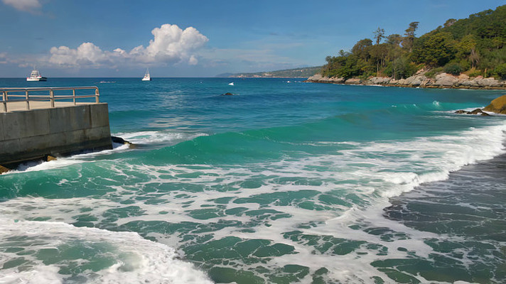 海边码头海浪景观 海边码头海浪景观