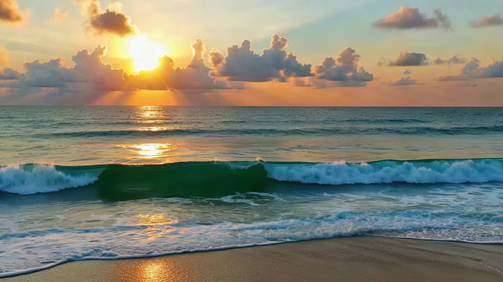 海边日落海浪实拍素材 海边日落海浪实拍素材