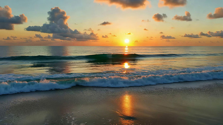 海边日落海浪实拍素材 海边日落海浪实拍素材