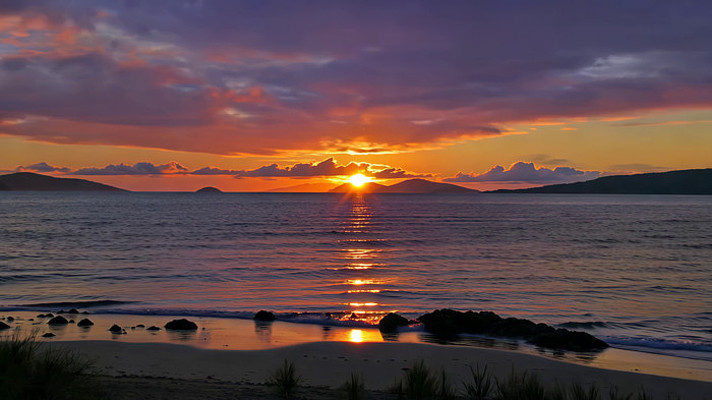 海边日落黄昏全景 海边日落黄昏全景