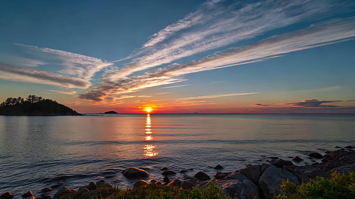 海边日落全景 海边日落全景