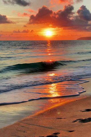 海边日落沙滩风景 海边日落沙滩风景