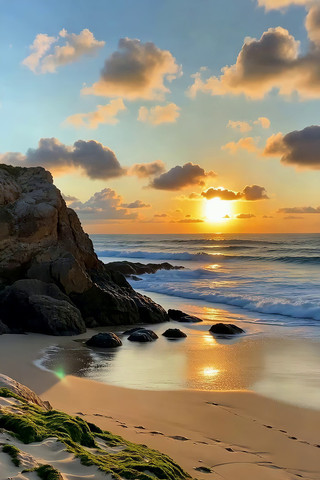 海边日落自然风光 海边日落自然风光