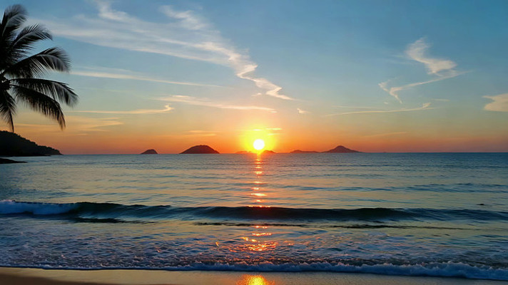 海边日落自然风光 海边日落自然风光