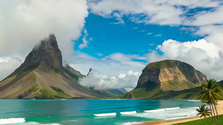 海边山峦自然风光 海边山峦自然风光