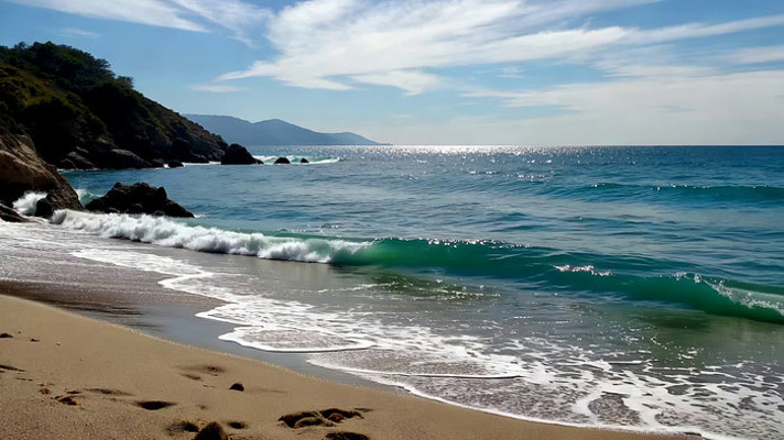 海边沙滩海浪风景 海边沙滩海浪风景