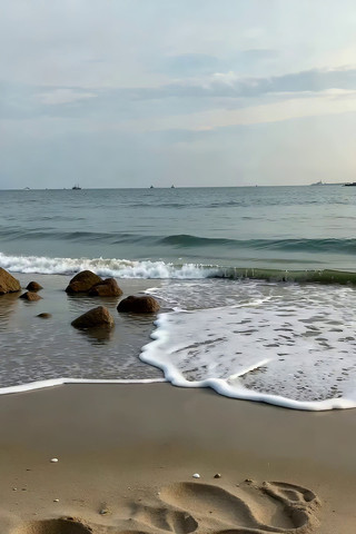 海边沙滩海浪礁石素材 海边沙滩海浪礁石素材