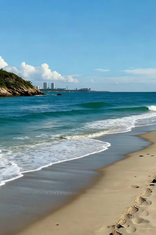 海边沙滩海浪自然风光 海边沙滩海浪自然风光