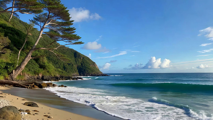 海边沙滩海浪自然风光 海边沙滩海浪自然风光