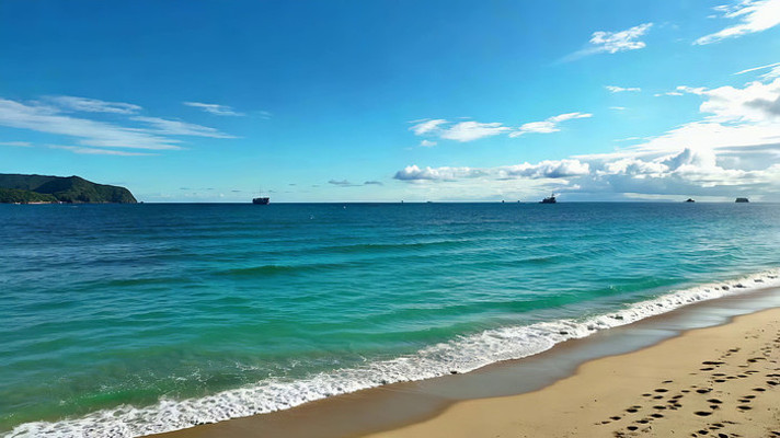 海边沙滩海浪自然风光 海边沙滩海浪自然风光