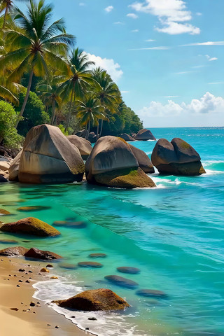 海边沙滩与礁石自然风光 海边沙滩与礁石自然风光