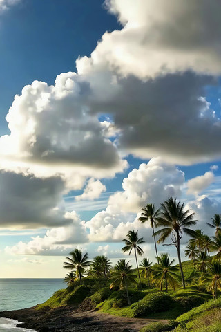 海边椰林自然风光 海边椰林自然风光