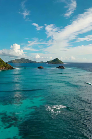 海岛海域空中俯瞰画面 海岛海域空中俯瞰画面