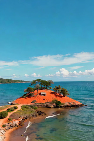 海岛自然风光俯瞰 海岛自然风光俯瞰