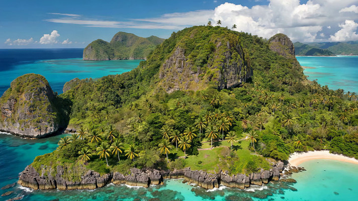 海岛自然风光鸟瞰全景 海岛自然风光鸟瞰全景