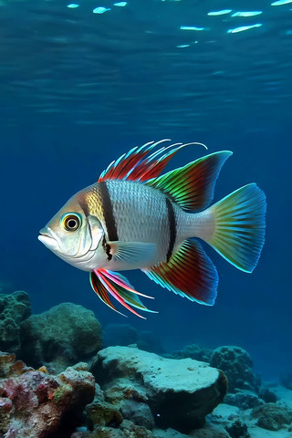 海底彩色鱼类游动素材 海底彩色鱼类游动素材