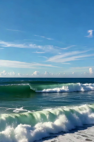 海浪翻涌的大海风景 海浪翻涌的大海风景
