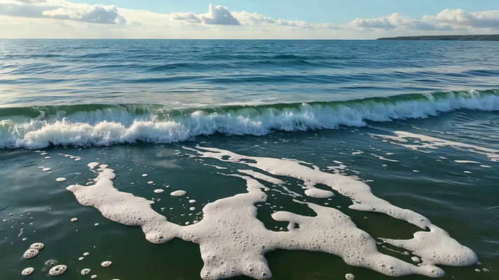 海浪拍打海岸近景 海浪拍打海岸近景