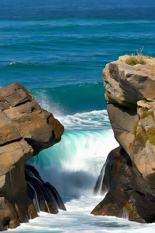 海浪拍打礁石自然风光素材 海浪拍打礁石自然风光素材