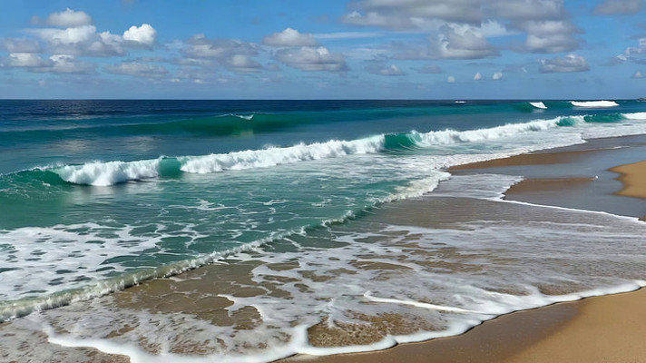 海浪拍打沙滩自然风光 海浪拍打沙滩自然风光