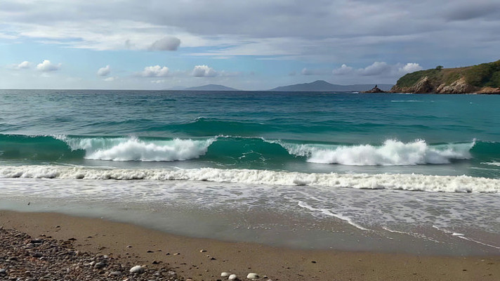 海浪拍打沙滩自然风光 海浪拍打沙滩自然风光