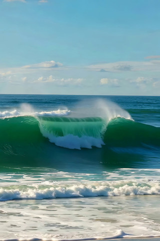 海浪拍打沙滩自然景观 海浪拍打沙滩自然景观