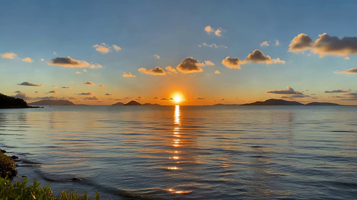 海面日落全景 海面日落全景