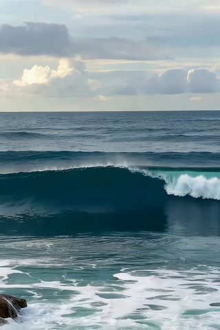 海上翻涌波浪景象 海上翻涌波浪景象