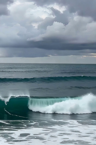 海上乌云下的翻滚海浪 海上乌云下的翻滚海浪