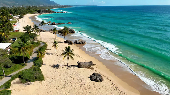 海滩风光全景俯瞰 海滩风光全景俯瞰