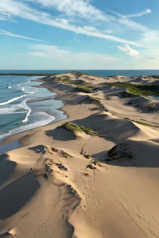 海滩沙丘自然风光全景 海滩沙丘自然风光全景