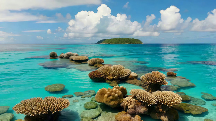 海洋珊瑚礁海岛风光 海洋珊瑚礁海岛风光