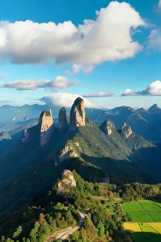 航拍山峰自然风光 航拍山峰自然风光