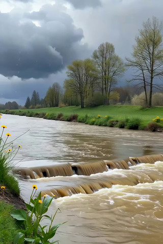 河边草地自然风光 河边草地自然风光