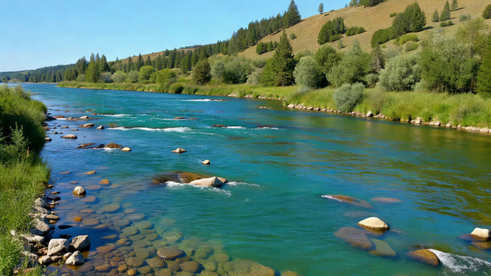 河流森林自然风光 河流森林自然风光