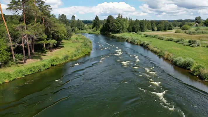 河流森林自然风光俯瞰 河流森林自然风光俯瞰
