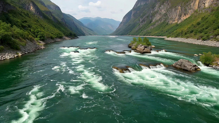 河流山谷自然风光 河流山谷自然风光