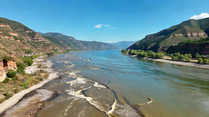 河流峡谷自然风光全景 河流峡谷自然风光全景
